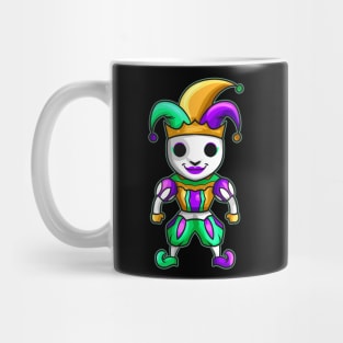 Cute Kawaii Jester With Mask For Mardi Gras Mug